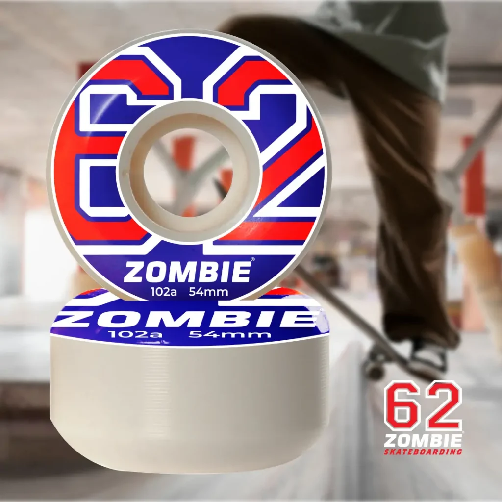 Roda Zombie 54mm 102a: Rodas de skate de alta performance e durabilidade. Ideal para manobras técnicas e alta velocidade.